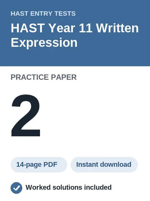 HAST Year 11 Written Expression Practice Paper 2