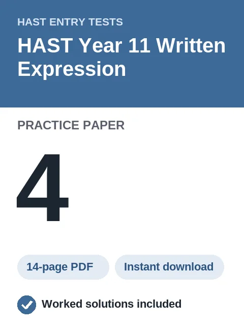 HAST Year 11 Written Expression Practice Paper 4