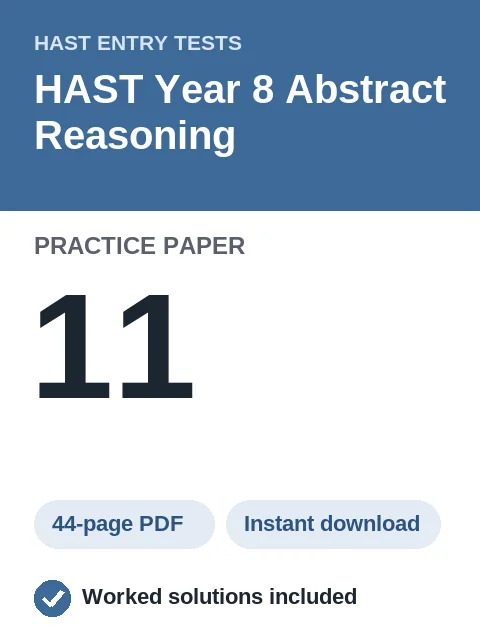 HAST Year 8 Abstract Reasoning Practice Paper 11