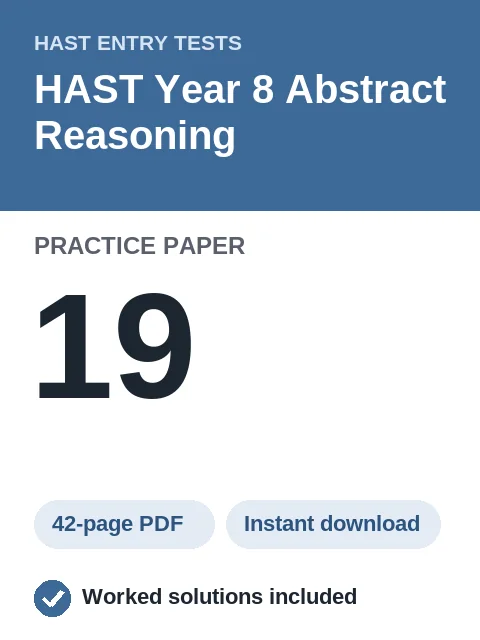 HAST Year 8 Abstract Reasoning Practice Paper 19