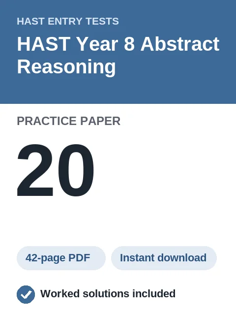 HAST Year 8 Abstract Reasoning Practice Paper 20