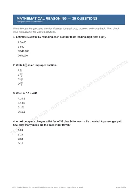 Questions preview