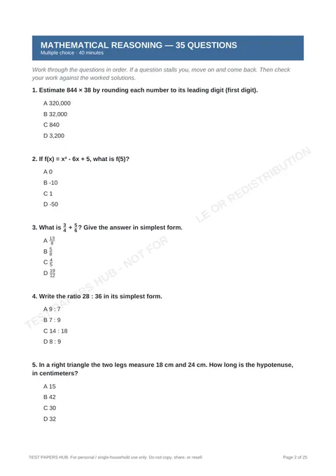 Questions preview