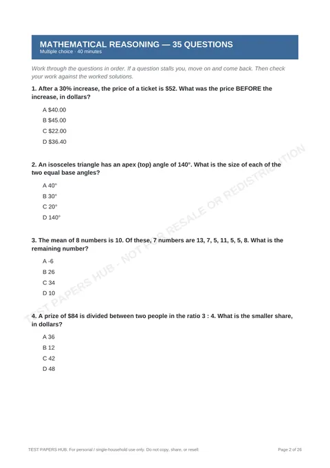 Questions preview