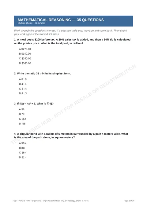 Questions preview