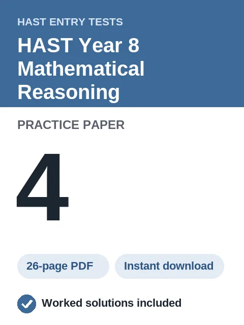 HAST Year 8 Mathematical Reasoning Practice Paper 4
