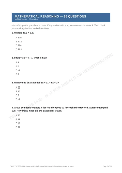 Questions preview