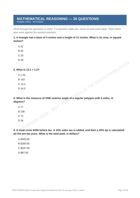 Questions preview