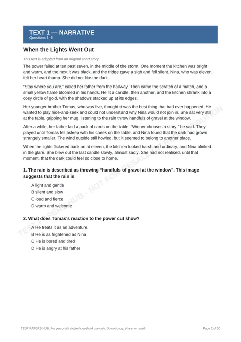 Questions preview