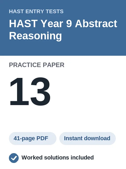 HAST Year 9 Abstract Reasoning Practice Paper 13
