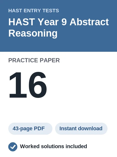 HAST Year 9 Abstract Reasoning Practice Paper 16