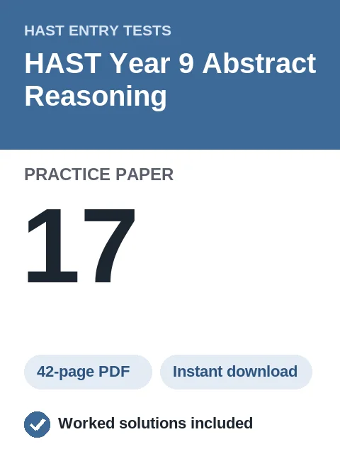 HAST Year 9 Abstract Reasoning Practice Paper 17