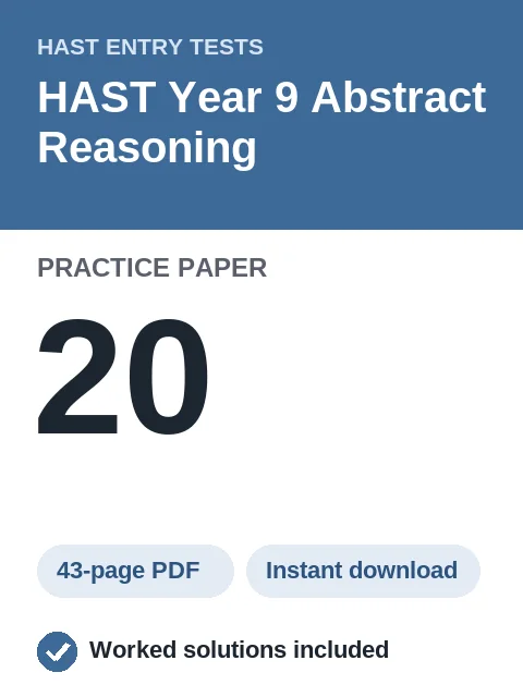 HAST Year 9 Abstract Reasoning Practice Paper 20