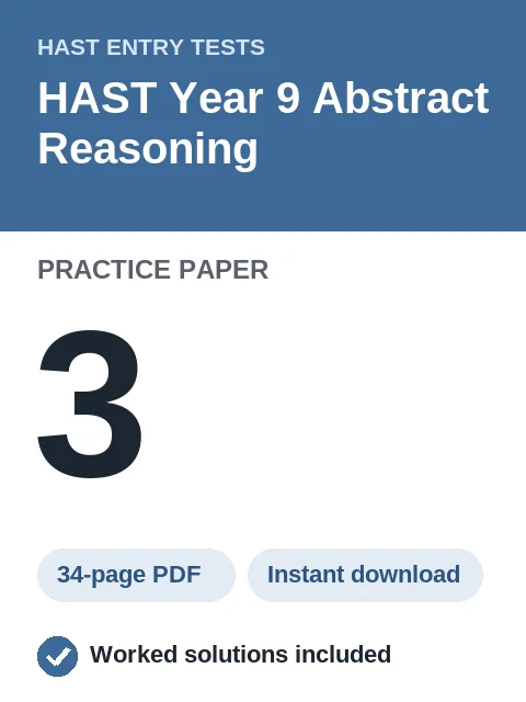 HAST Year 9 Abstract Reasoning Practice Paper 3