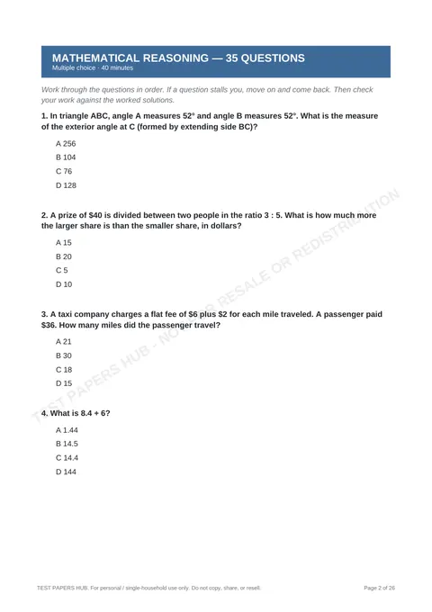 Questions preview