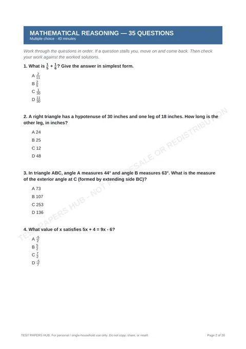 Questions preview