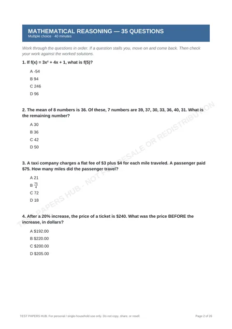 Questions preview
