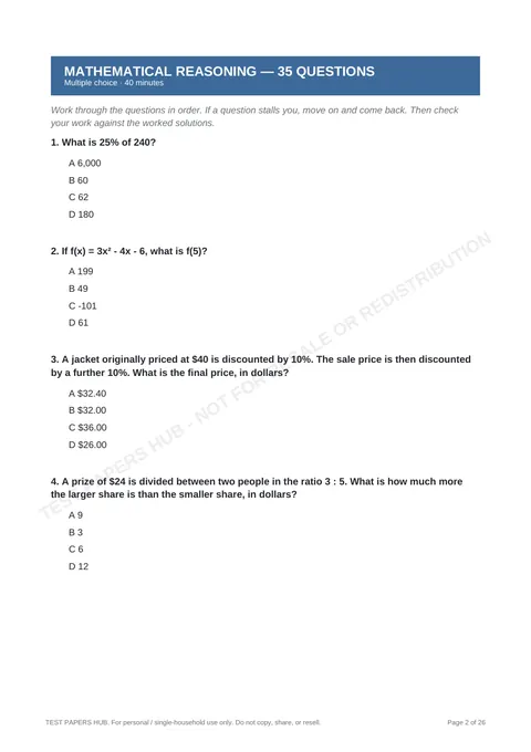 Questions preview