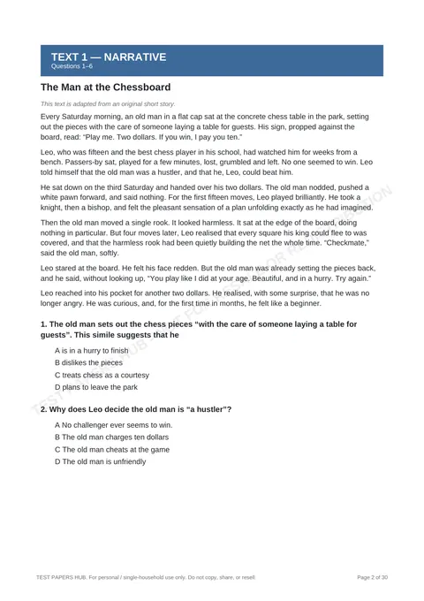 Questions preview