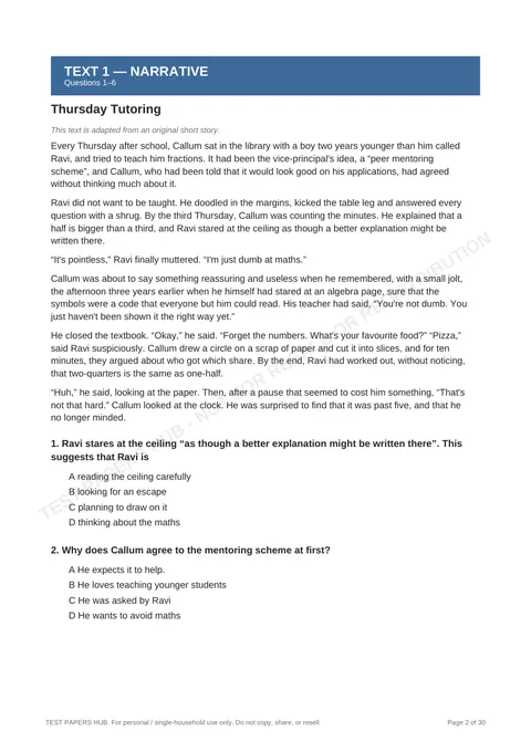 Questions preview