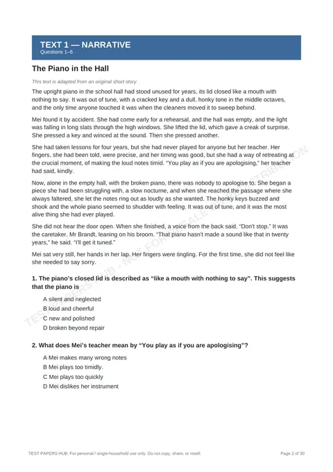 Questions preview