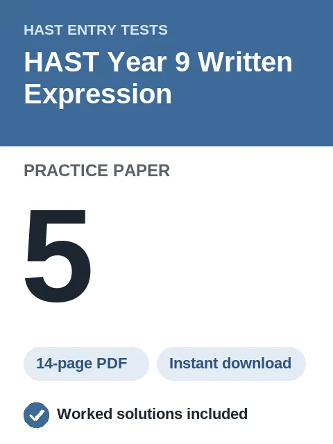 HAST Year 9 Written Expression Practice Paper 5