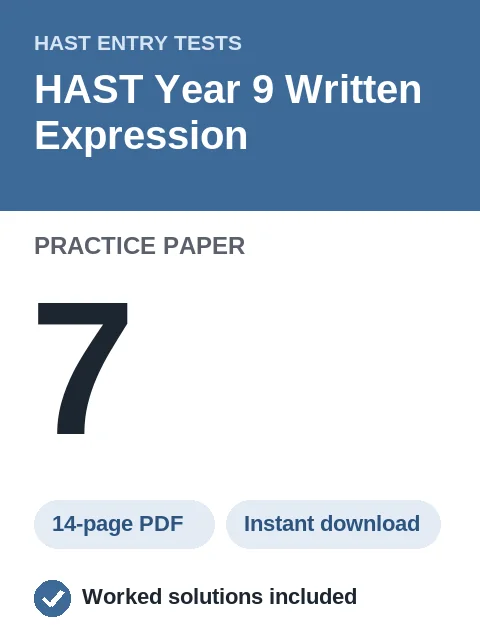 HAST Year 9 Written Expression Practice Paper 7