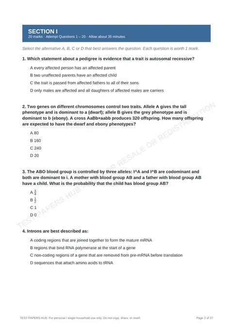 Questions preview