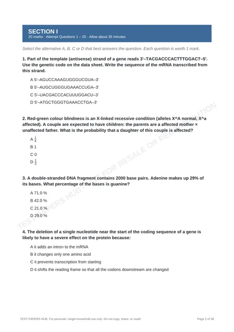 Questions preview
