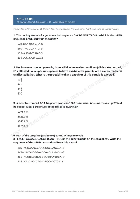 Questions preview