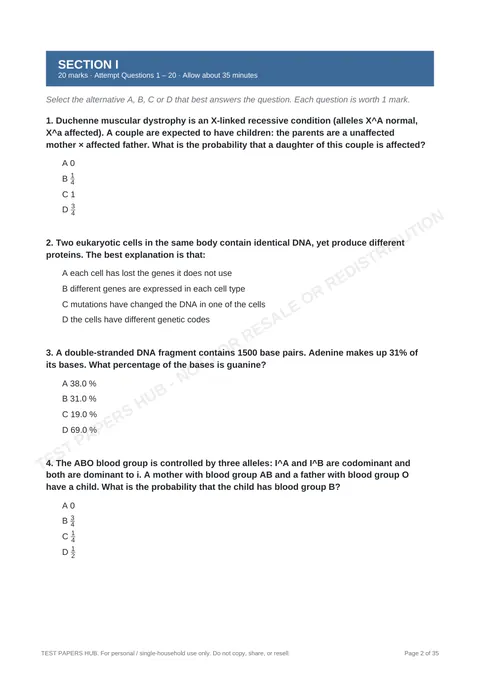 Questions preview