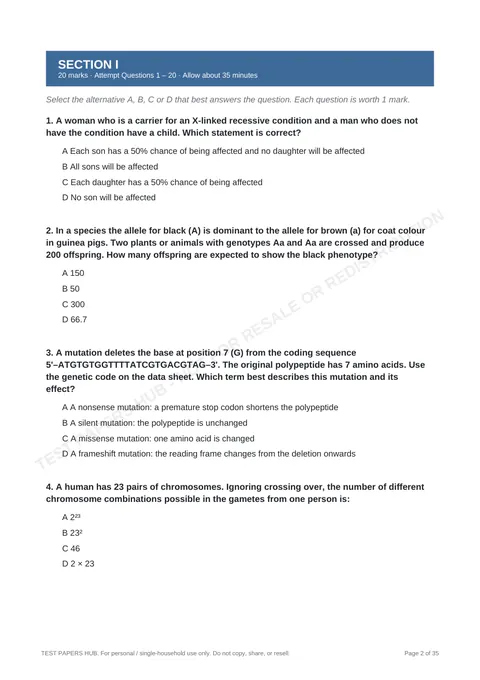 Questions preview