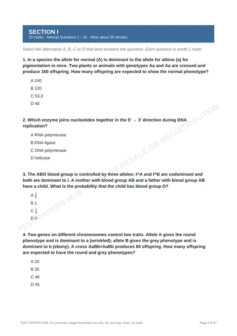 Questions preview