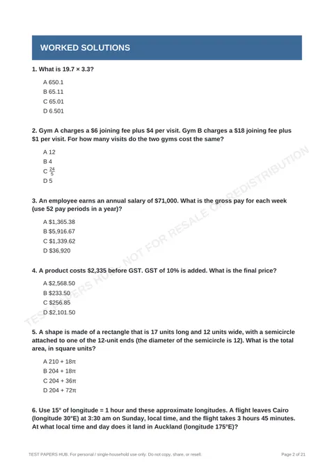 Questions preview