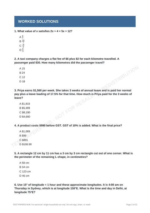 Questions preview