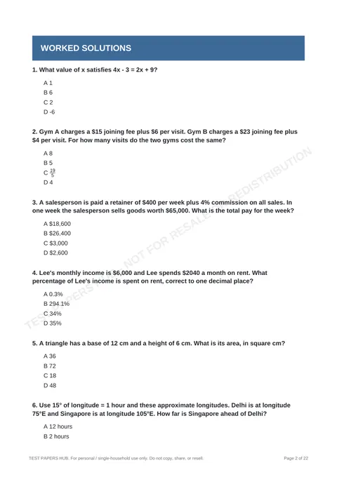 Questions preview