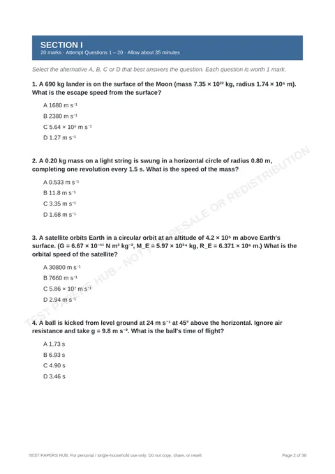 Questions preview