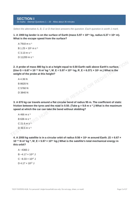 Questions preview