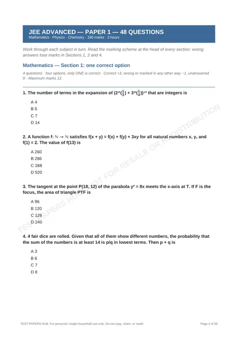 Questions preview