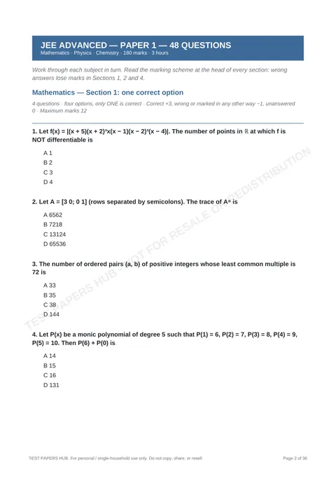 Questions preview