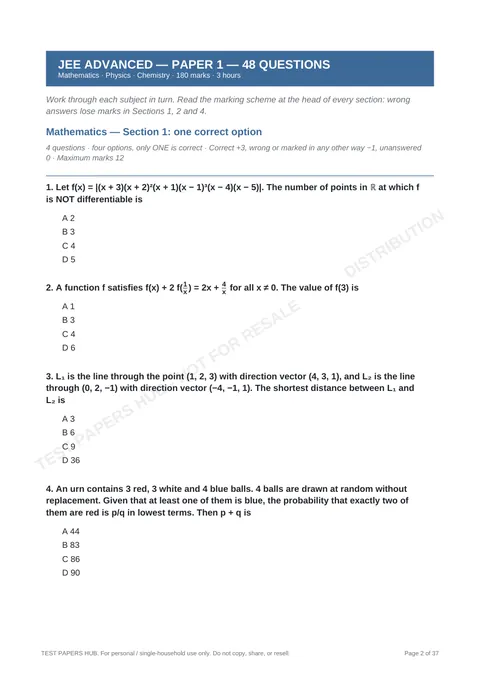 Questions preview