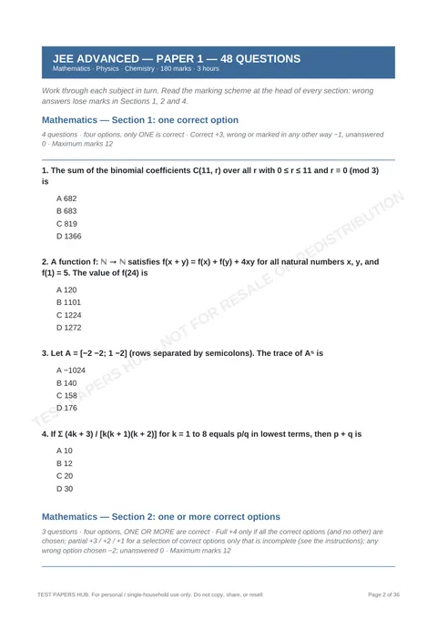 Questions preview