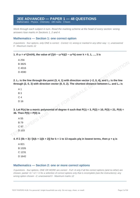 Questions preview