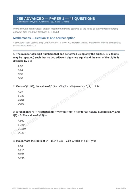 Questions preview