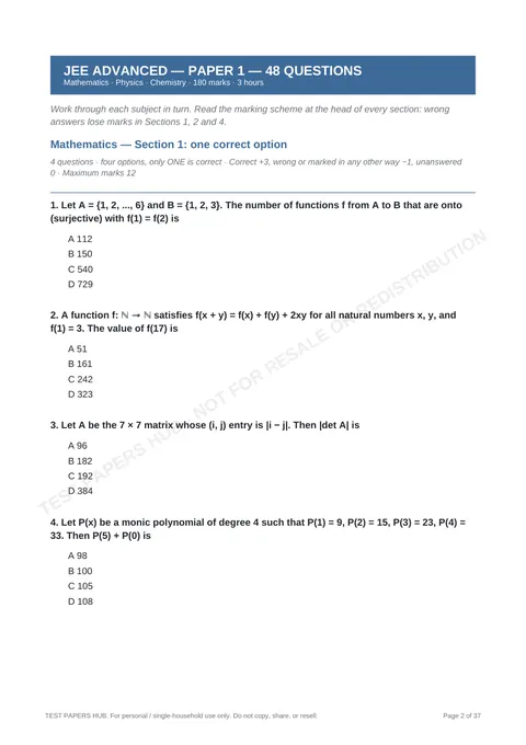 Questions preview