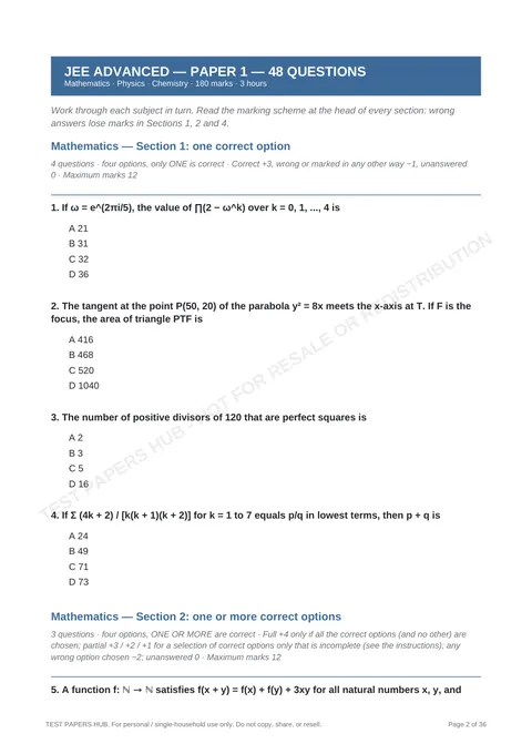 Questions preview