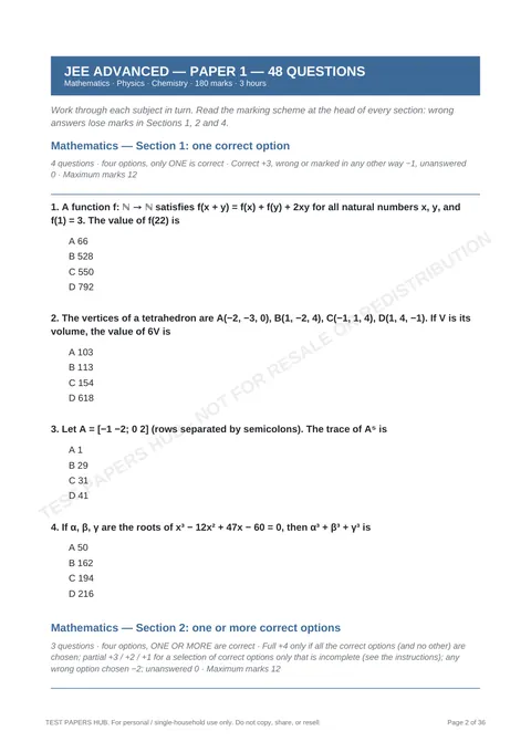 Questions preview