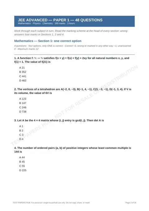 Questions preview