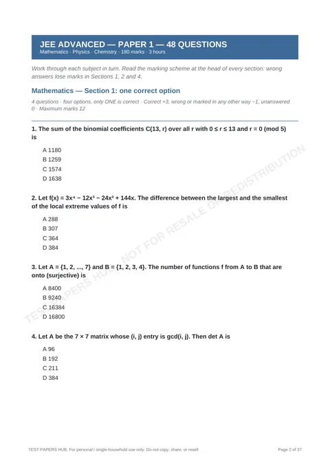 Questions preview