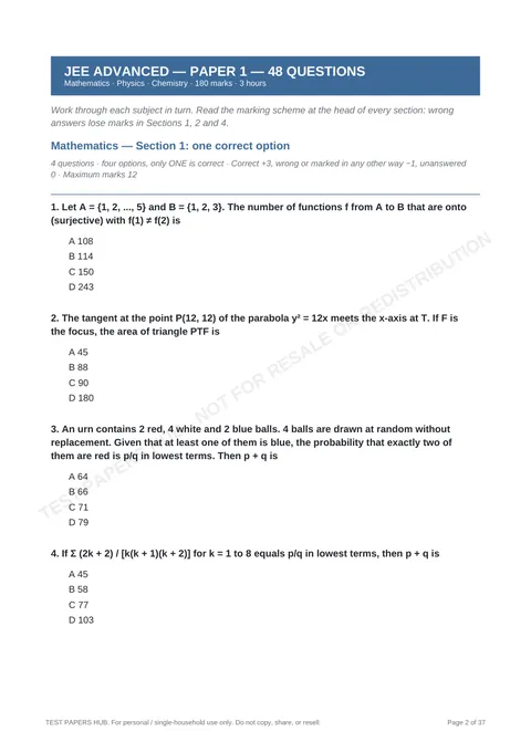 Questions preview
